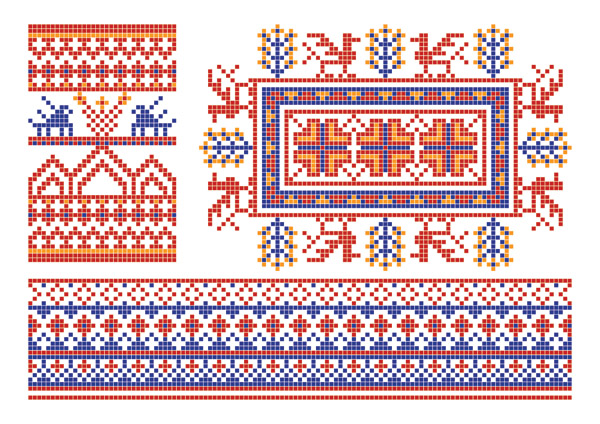 free vector Pixel border style pattern vector